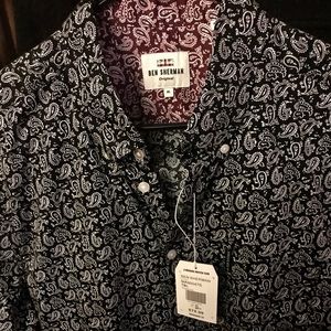 Ben Sherman Mens Ss Micro Paisley Shirt